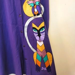 Iris 2 piece skirt and Vest hand painted set. Medium